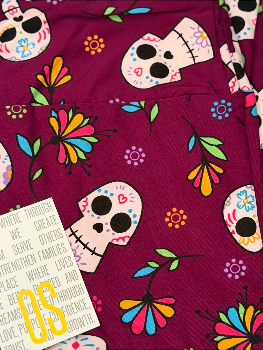 Women's Purple Skull & Floral Halloween Leggings
